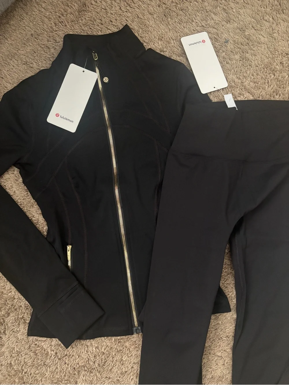 lululemon Black Athletic Jacket with Gold Zipper